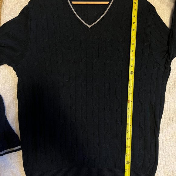 St. Croix Large cable knit V-neck sweater Slim Fit - Picture 5 of 5